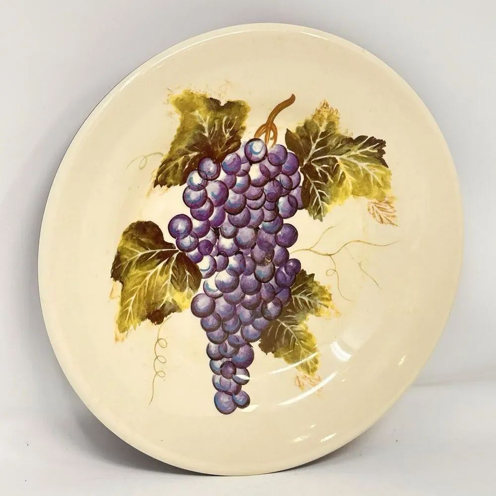 Tabletops Unlimited Cabernet Hand Painted Salad Plate Grape Tuscan Country 8.5